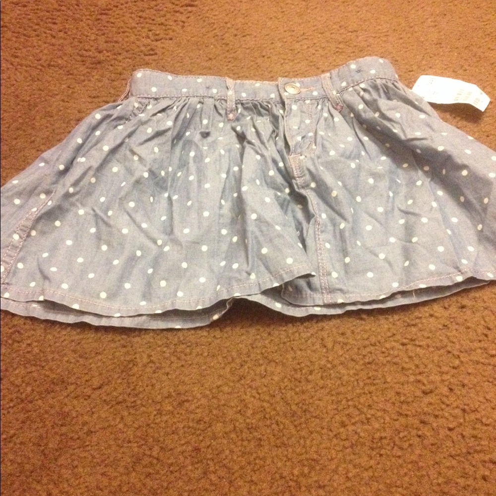 H&M denim polka dot girls skirt