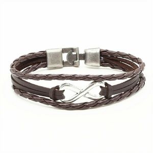Womens leather Infinity bracelet