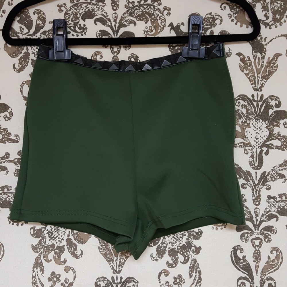 Dark olive green shirts with black studs