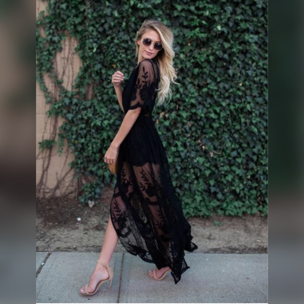 All Black Everything Embroidered Lace Maxi - Picture 3 of 8