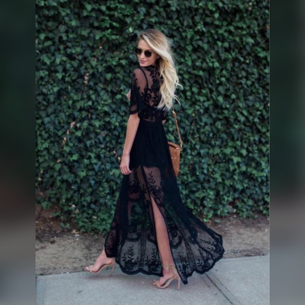 All Black Everything Embroidered Lace Maxi - Picture 5 of 8