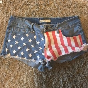 American flag Jean shorts
