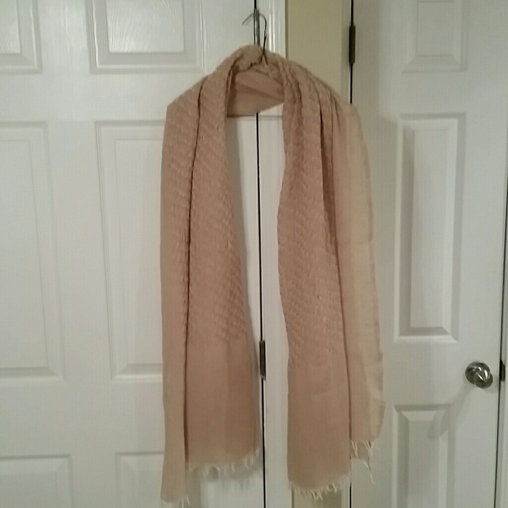 Cream Frayed Edge Scarf