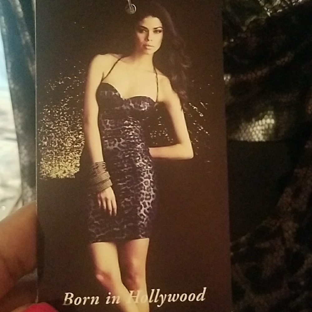 Black and Gray cheetah print halter mini dress