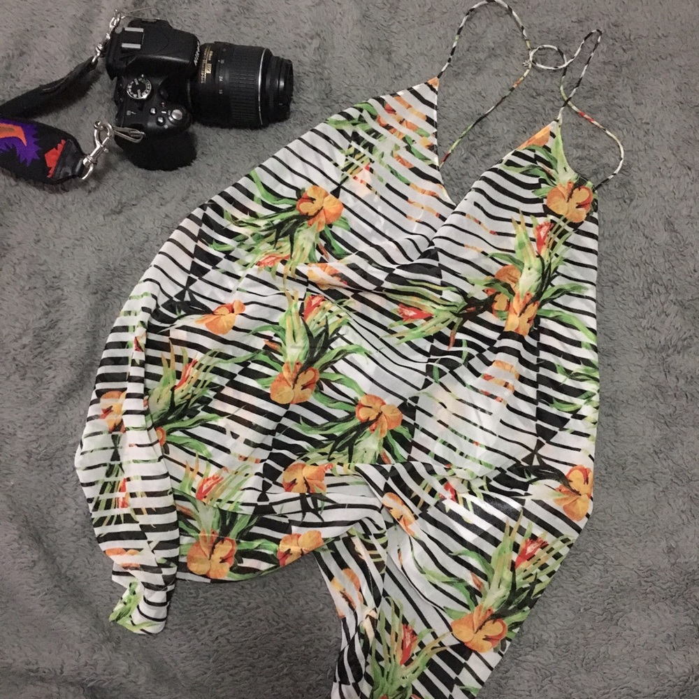 GUESS Sheer Floral Top