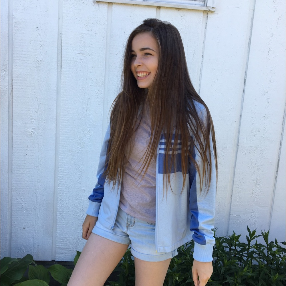 Vintage Light blue Adidas jacket