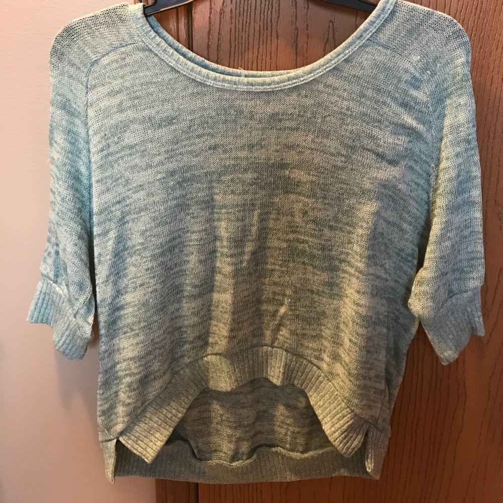 Blue sweater crop top