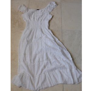 White flowing dress boho style lace hippy style