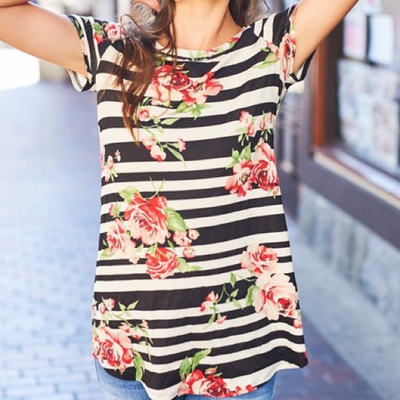 Stripe Floral Tunic - Picture 3 of 4