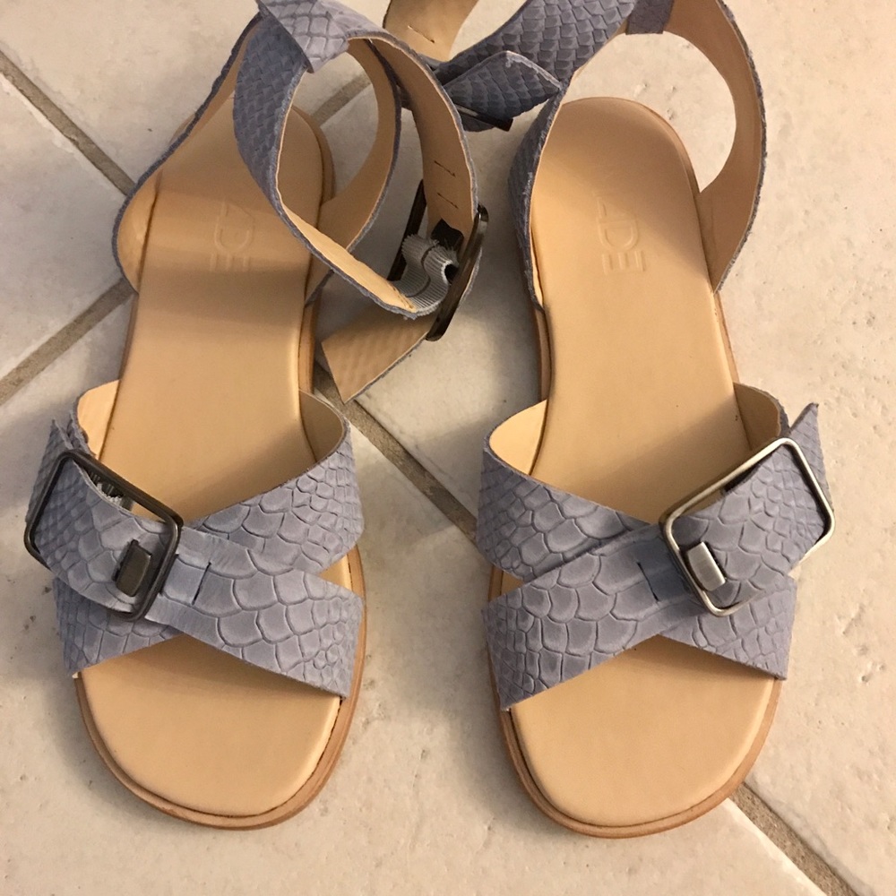 New M4DE Vince flat sandals light blue 7 leather