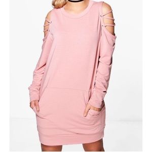 Lace Up Sleeve Pocket Detail Sweat Dress 💫