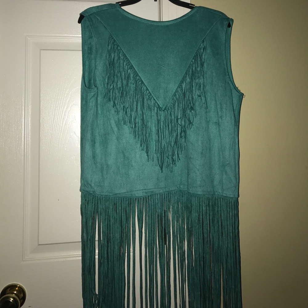 FRINGE BLUE VEST