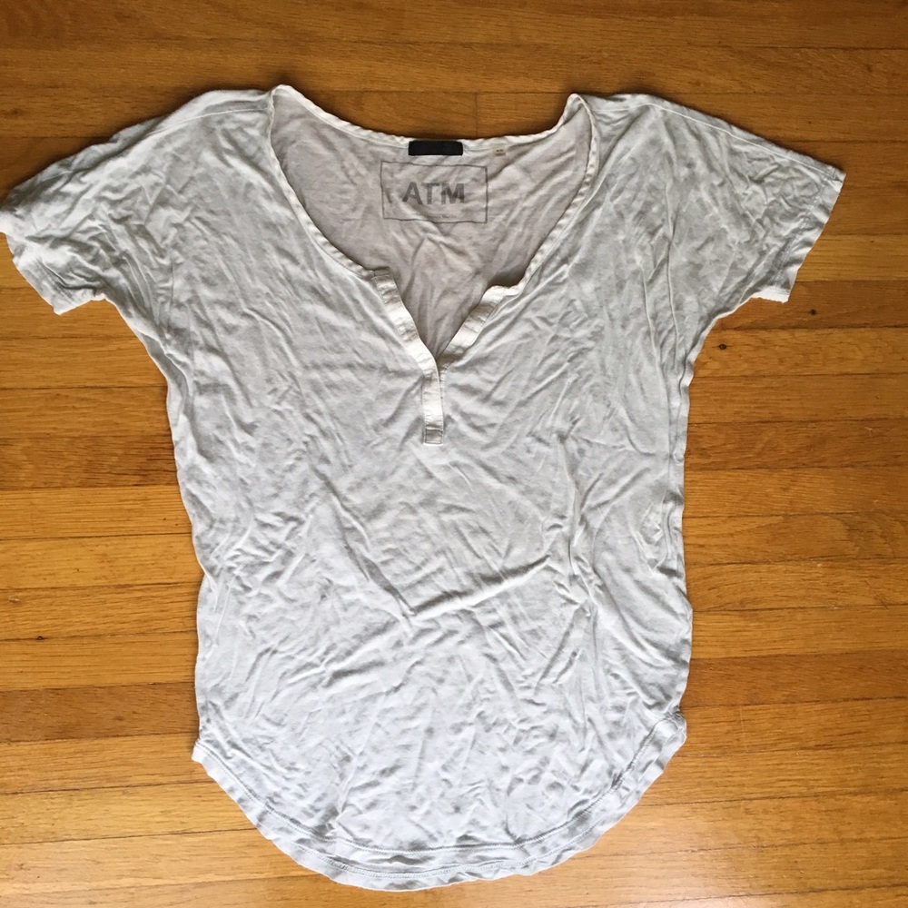 ATM size XS silver Henley tee