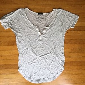 ATM size XS silver Henley tee