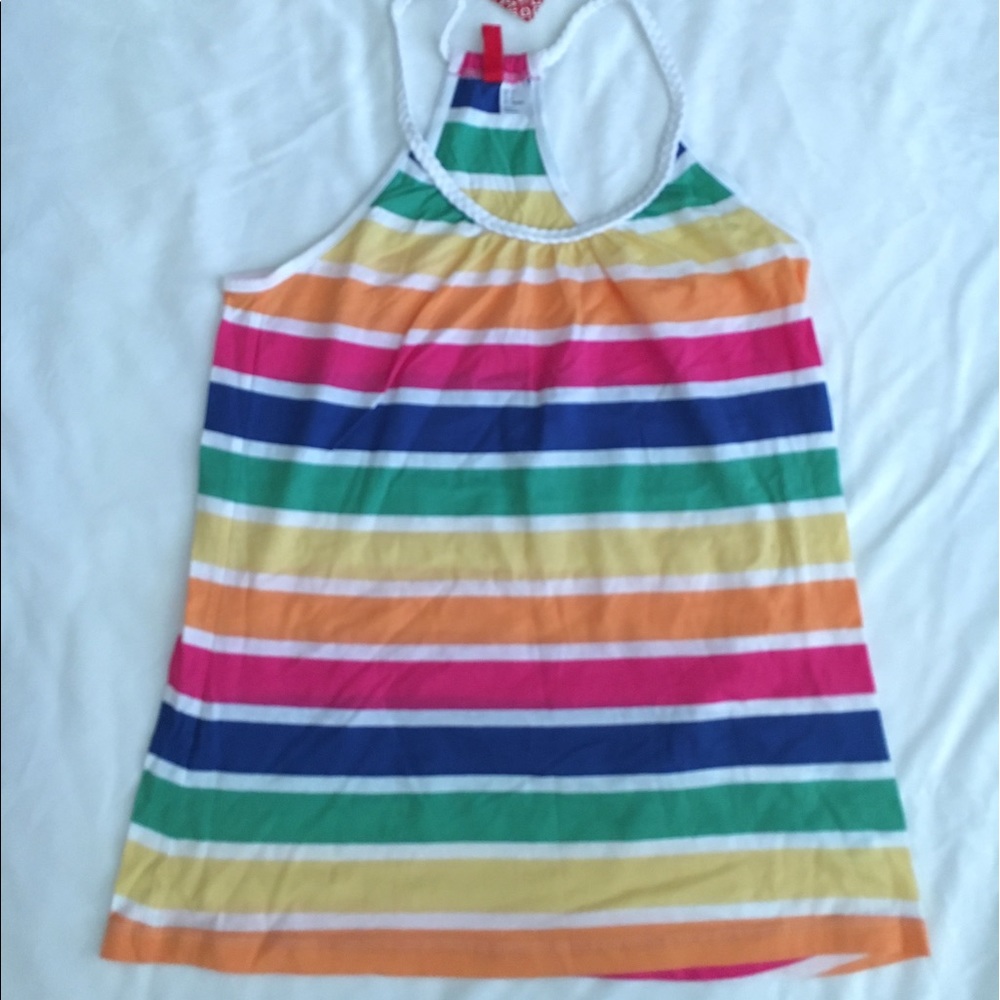 ⭐️5/$25 NWT H&M rainbow racerback tank, size 4