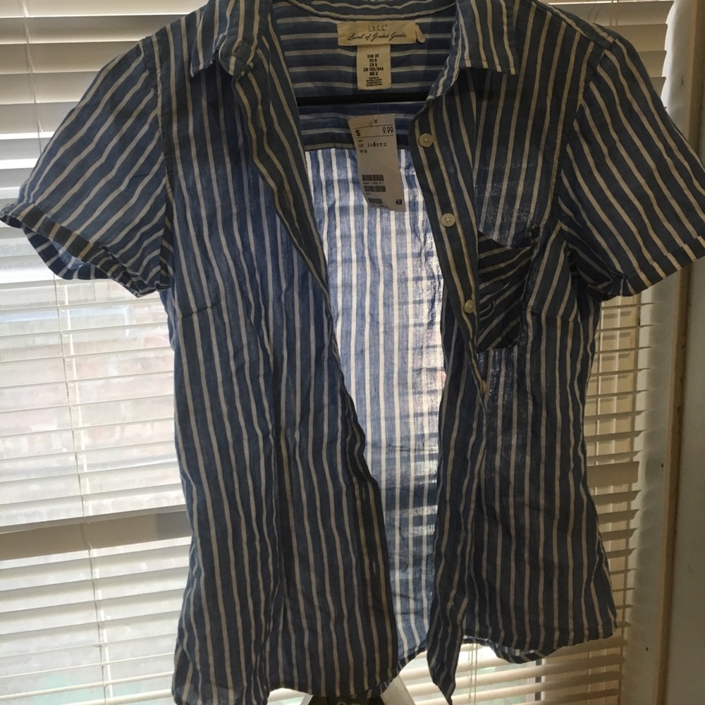New stripped button up
