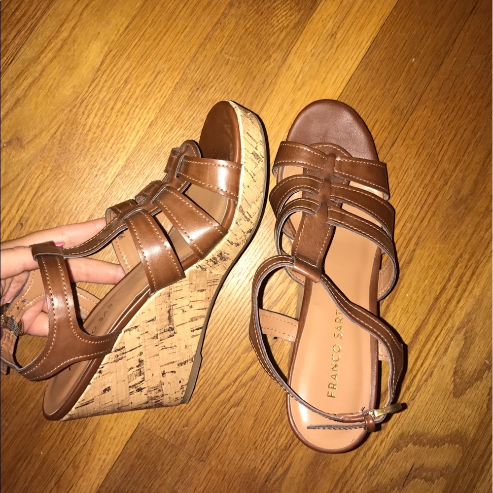 Franco Sarto brown wedges