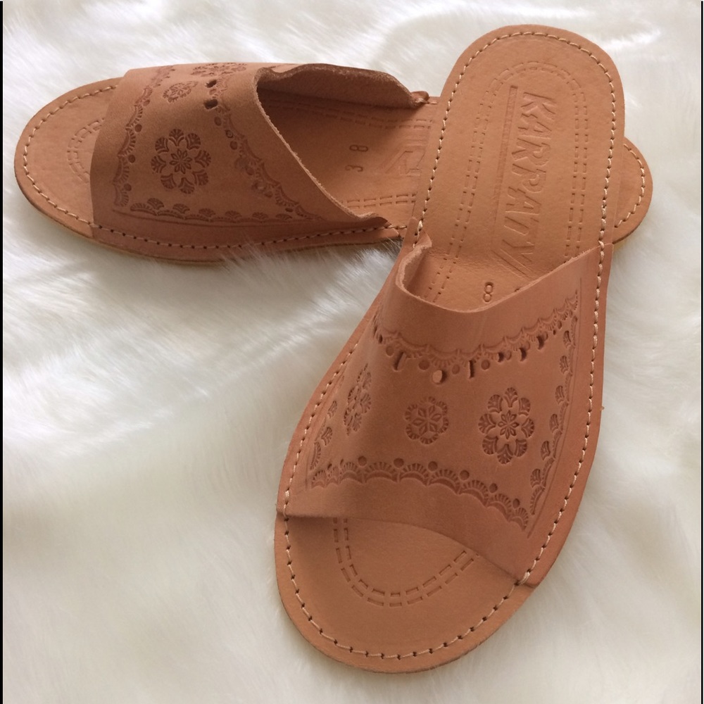 New Boho style Natural Leather Sandals size 8