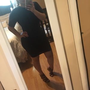 Deep blue double lined  midi dress