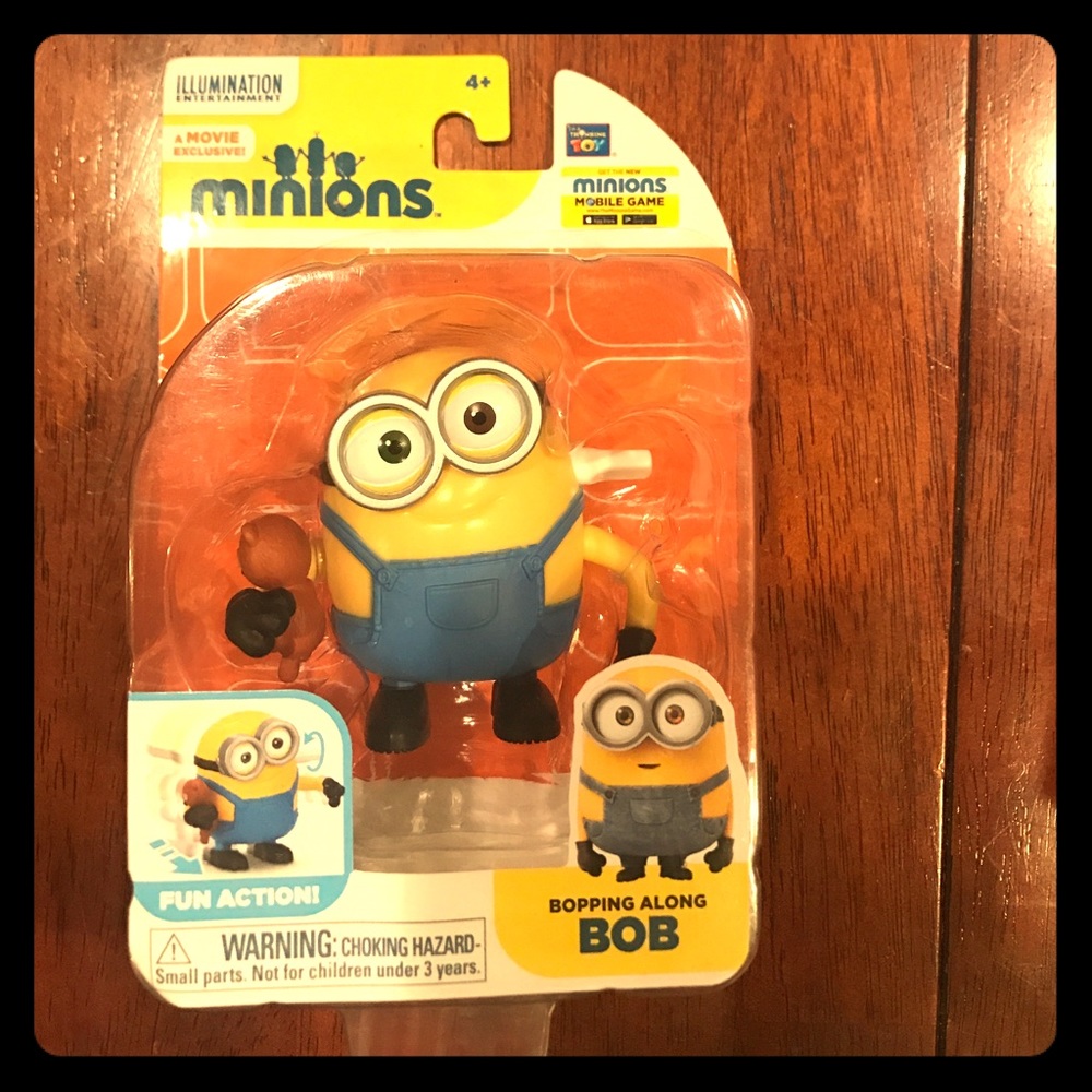 Minion bopping along Bob Toy