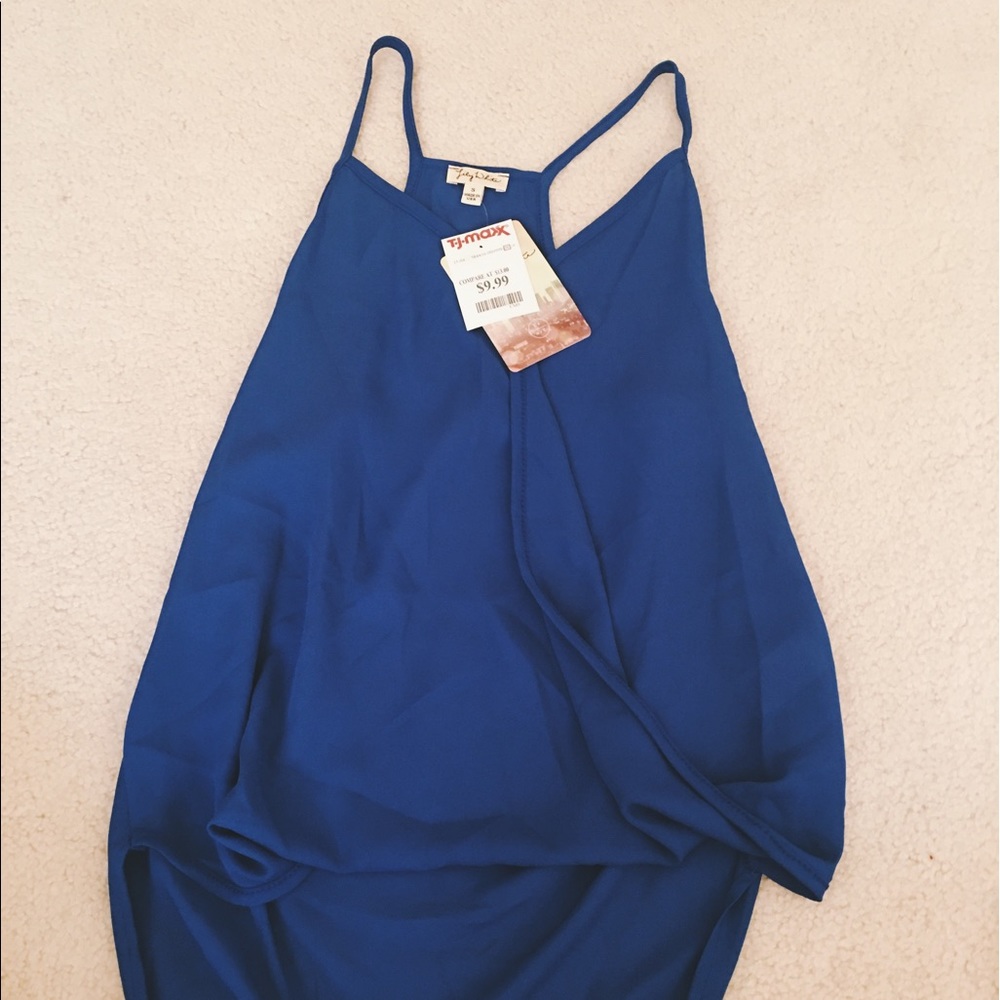 Blue fancy tank top