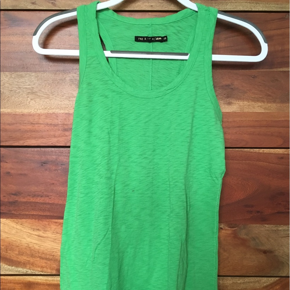 Rag & Bone green racerback cotton knit tank top