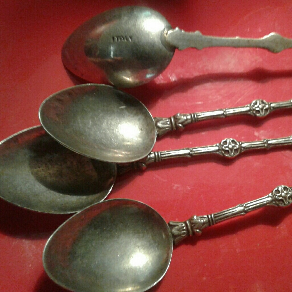 4 antique small spoons