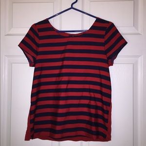 Red and blue blouse