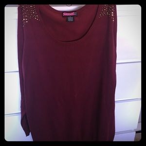 Dark Maroon Sweater Dress