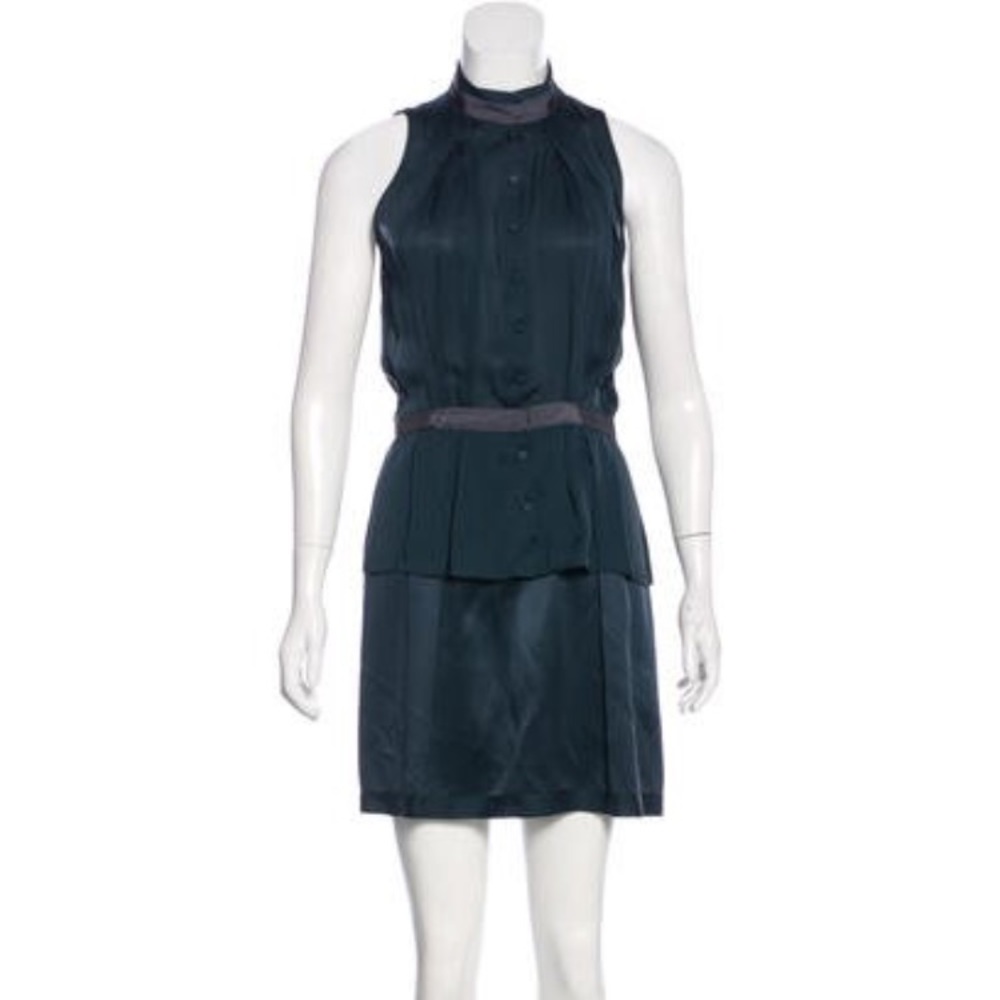 ❤Theyskens' Theory blue silk button up dress 2
