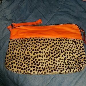 Tylie malibu orange with cowhide clutch