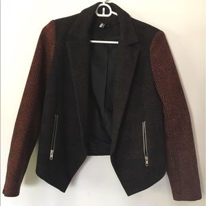 Topshop tweed Moto blazer