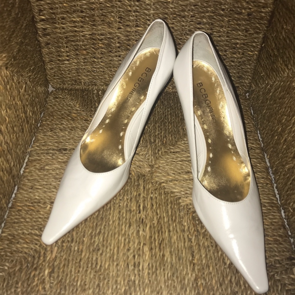 BCBGirls white heels