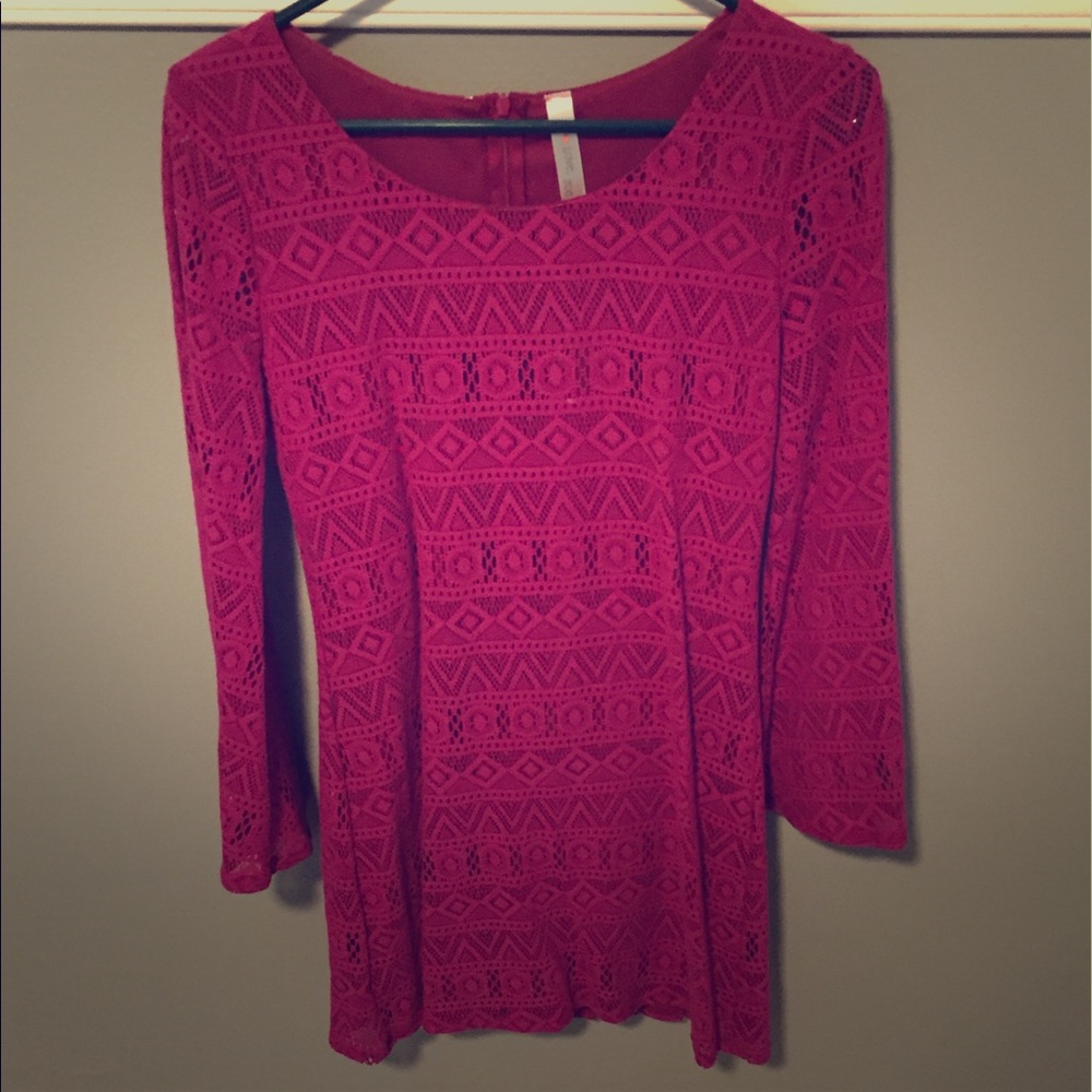 Bright pink crochet dress perfect for summer!!