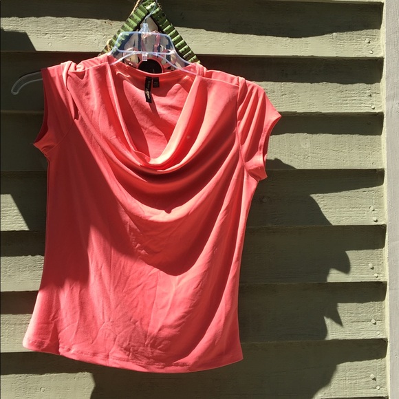 Susan Lawrence Tops - Susan Lawrence Petite salmon capped-sleeved top