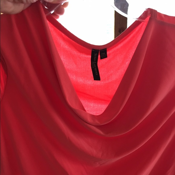 Susan Lawrence Petite salmon capped-sleeved top - Picture 2 of 4