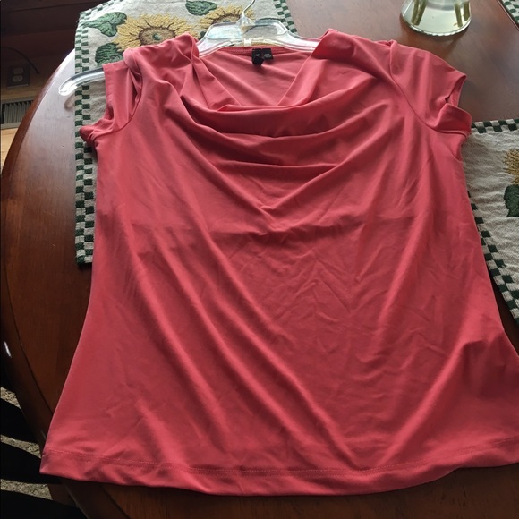 Susan Lawrence Petite salmon capped-sleeved top - Picture 3 of 4