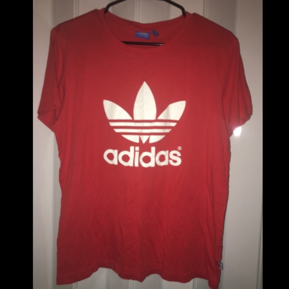 Adidas red logo shirt
