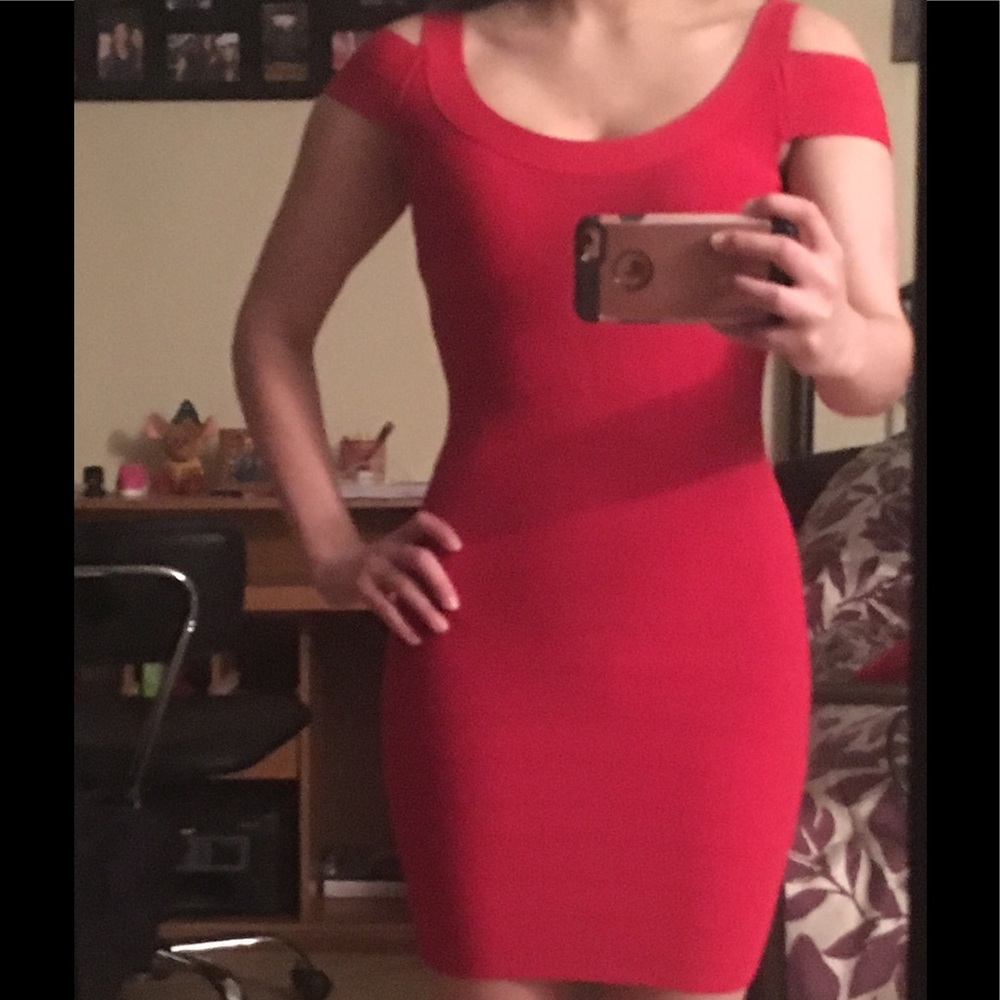 Guess Red Bandage Dress