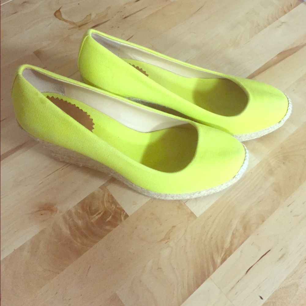 Yellow J Crew Wedges