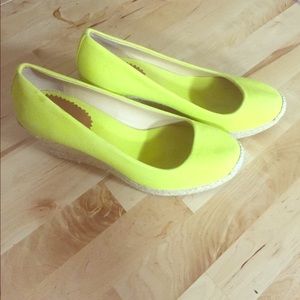 Yellow J Crew Wedges