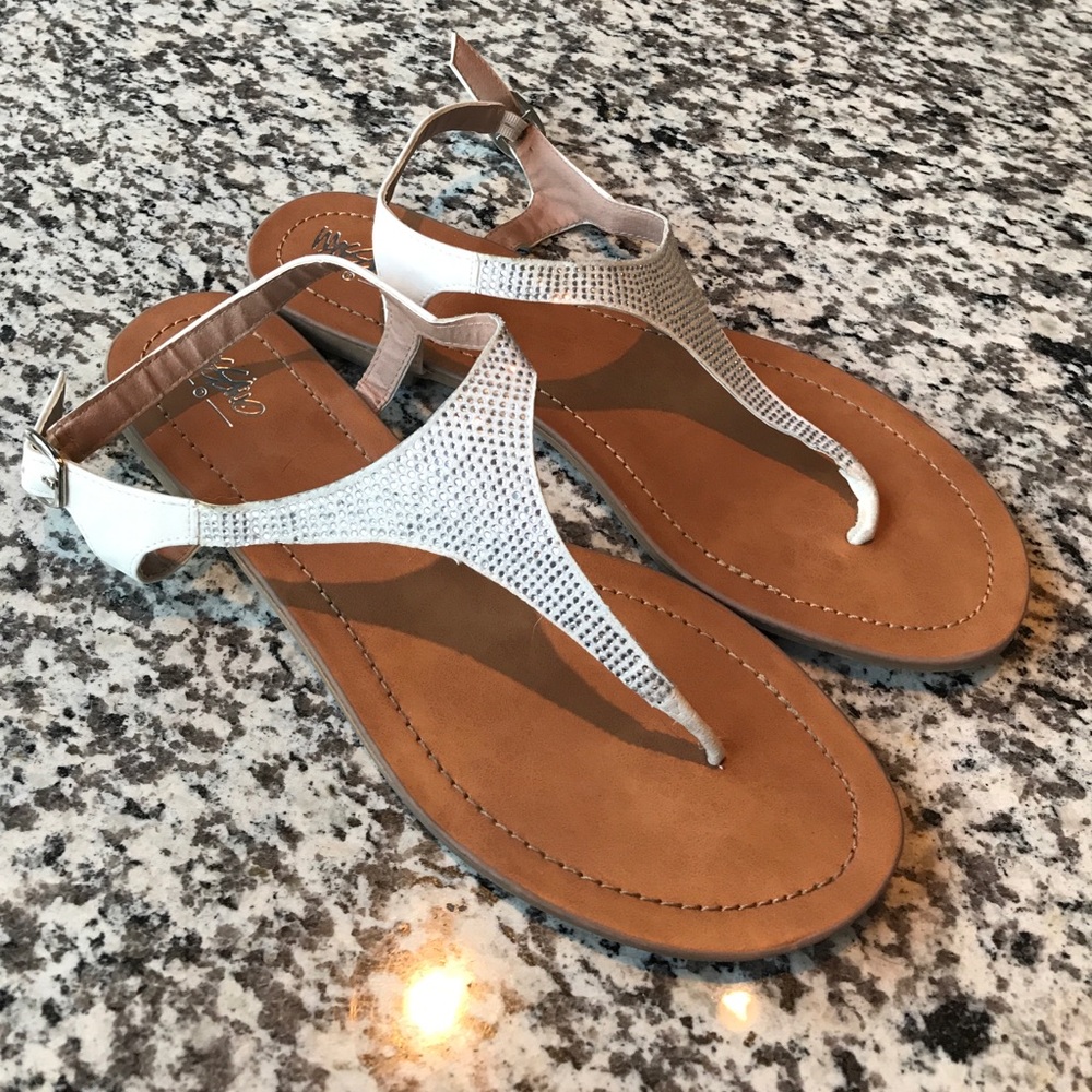 White/rhinestone sandals!