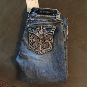 LA Idol Capris with rhinestone embellishments.