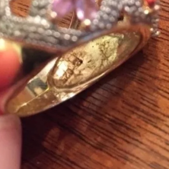 NWOT - Sterling Silver Gold Plated Jeweled Ring - Picture 7 of 7