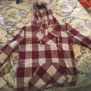 Red and white hoodie