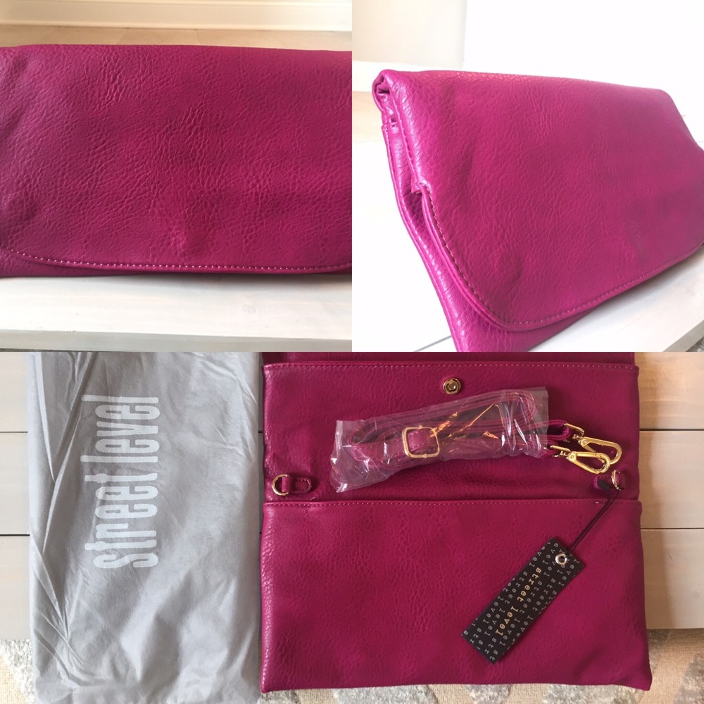 Street Level Fuchsia Clutch