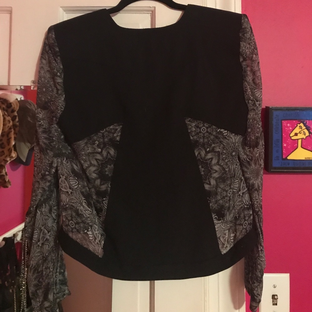 Helmut Lang Blazer With Sheer Patterned Sleeves - image 2