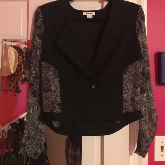 Helmut Lang Blazer with Sheer Patterned Sleeves - Picture 1 of 3