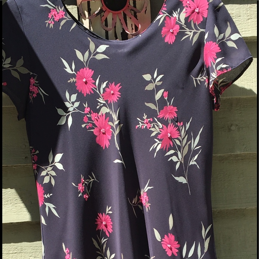 Molly Malloy Petite Dress with beaded flowers - Picture 2 of 5