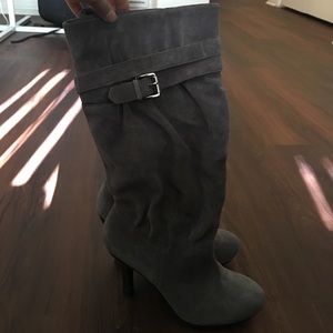 Grey-- Seude Lounge Boots
